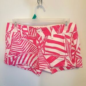Lilly Pulitzer Size 00 The Walsh Short Pink White Yacht Sea